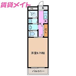 ノイハウス2 1Kの間取図画像