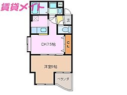 エクセレンス大宮 1DKの間取図画像
