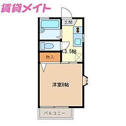 シングルハウスY 1Kの間取図画像