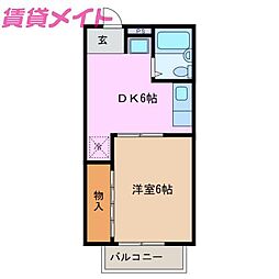 シティハイツホープ 1DKの間取図画像