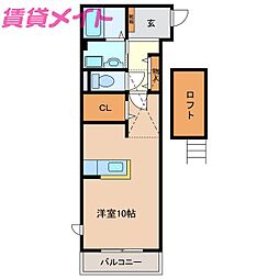フリーデ ワンルームの間取図画像