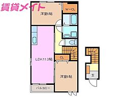 モルゲンロート2 2LDKの間取図画像