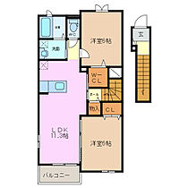 三重県桑名市長島町福吉（賃貸アパート2LDK・2階・58.21㎡） その2