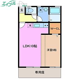 パインヒルズ 1LDKの間取図画像