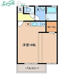 パインヒルズ ワンルームの間取図画像