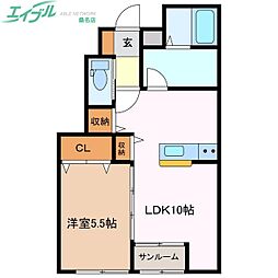 MYカメリア 1LDKの間取図画像