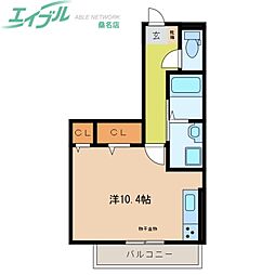 Ｈｏｐｅ 1階ワンルームの間取り