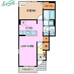 ベルベル1 1LDKの間取図画像