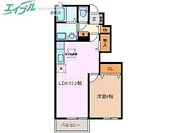 グリースB 1LDKの間取図画像