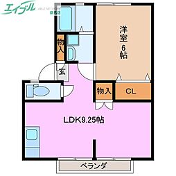 アネックス西正和台 1LDKの間取図画像