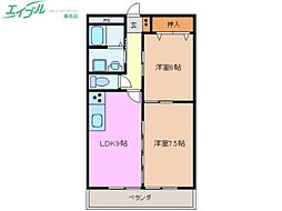シャトレ桑名 2LDKの間取図画像
