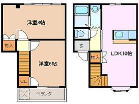 ザ・クイーンビクトリア E ｜ 三重県桑名市大字額田（賃貸テラスハウス2LDK・1階・58.00㎡） その2