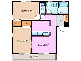 AZUR長島 201 ｜ 三重県桑名市長島町大倉（賃貸アパート2LDK・2階・55.89㎡） その2