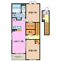 フィレンツェ 203 ｜ 三重県員弁郡東員町大字鳥取（賃貸アパート2LDK・2階・58.60㎡） その2