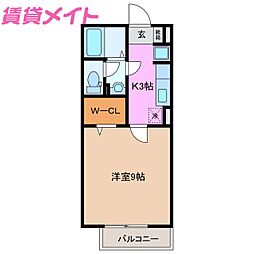 モナリエーレ　B 2階1Kの間取り
