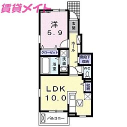 ラウレアK,S 1LDKの間取図画像