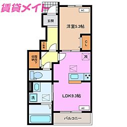 S・Court 1LDKの間取図画像