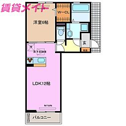 明楽A 1LDKの間取図画像