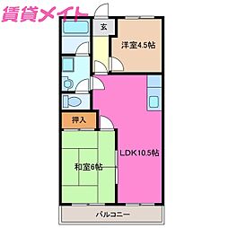 レイクサイド両ケ池2 2LDKの間取図画像