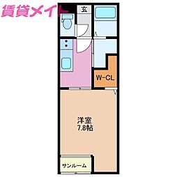 アパート 1Kの間取図画像