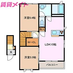 グリーンハウスLatte C 2階