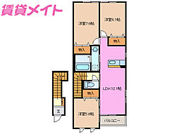 ルーエンハイム宗3 3LDKの間取図画像