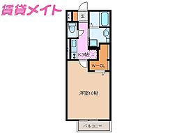 サクラーレ和泉 1Kの間取図画像
