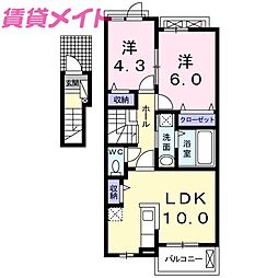 ラウレアK,S 2LDKの間取図画像