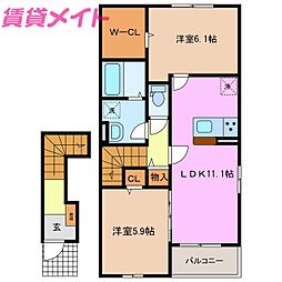 カーサ和泉 A 2階/-