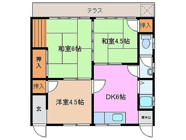 服部様借家　5号 ｜三重県四日市市山之一色町(賃貸一戸建3DK・1階・45.36㎡)の写真 その2