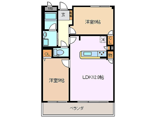 トレンティーノ 302｜三重県四日市市大矢知町(賃貸マンション2LDK・3階・62.10㎡)の写真 その2