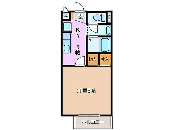 ネオハイツ大矢知 203｜三重県四日市市大矢知町(賃貸アパート1K・2階・28.10㎡)の写真 その2