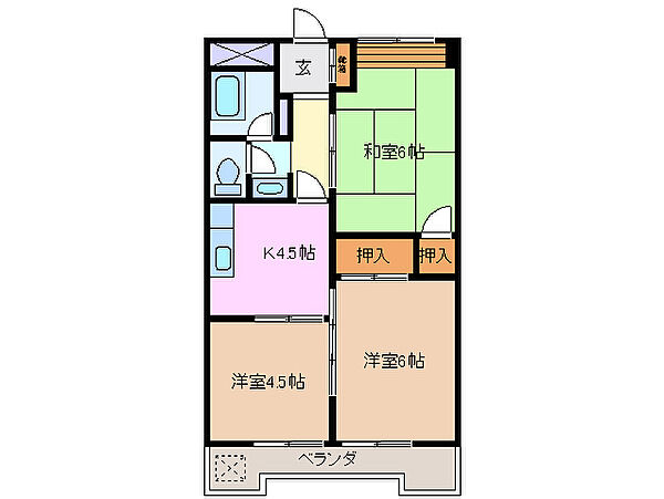 水谷マンション 503｜三重県桑名市大字安永(賃貸マンション3K・5階・48.00㎡)の写真 その2