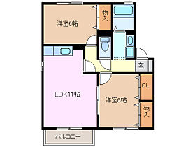 ｖｏｉｅ ｌａｃｔｅｅ 102 ｜ 三重県桑名市星見ヶ丘７丁目（賃貸アパート2LDK・1階・55.40㎡） その2