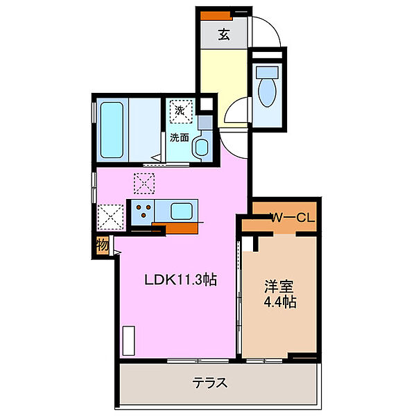 Grandheights Violet 102｜三重県桑名市明正町(賃貸アパート1LDK・1階・40.87㎡)の写真 その1