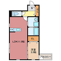 L’Oiseau bleu 303 ｜ 三重県三重郡川越町大字高松（賃貸アパート1LDK・3階・37.38㎡） その2