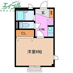 スペランツァ1 1Kの間取図画像