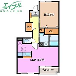 ステラK1 1LDKの間取図画像