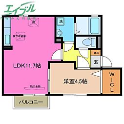 セジュールマロン 1LDKの間取図画像