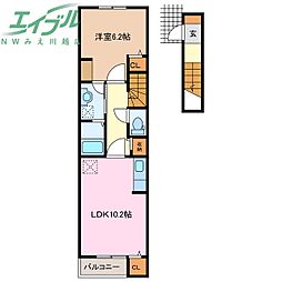 フォレストガーデンB 1LDKの間取図画像