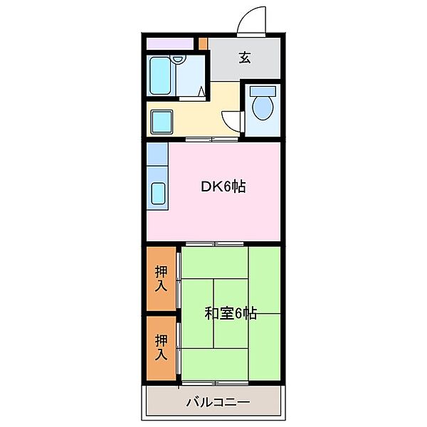 コーポ阪本 303｜三重県四日市市鵜の森１丁目(賃貸マンション1DK・3階・26.40㎡)の写真 その2