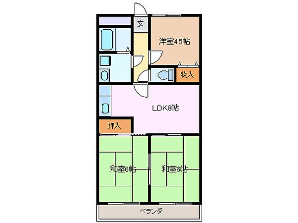 ファクタービル 5B｜三重県四日市市久保田１丁目(賃貸マンション3DK・5階・55.00㎡)の写真 その2