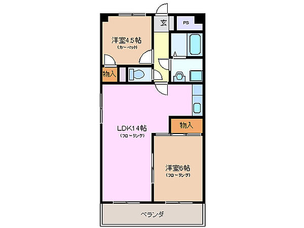 ファクタービル 6A｜三重県四日市市久保田１丁目(賃貸マンション2LDK・6階・55.00㎡)の写真 その2