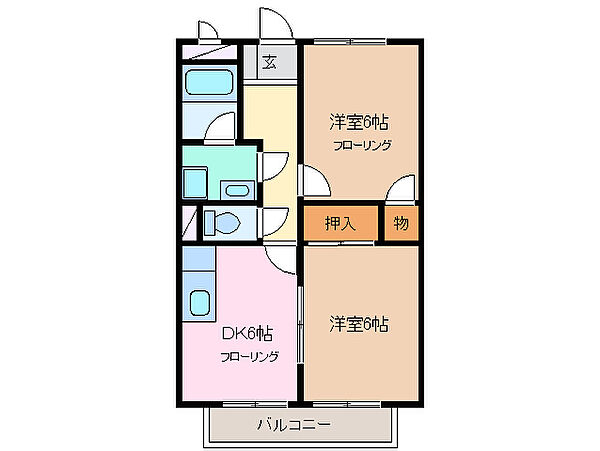 Ｓｕｒｐｌｕｓ　Ｔｗｏ日野 203｜三重県四日市市東日野町(賃貸アパート2DK・2階・44.55㎡)の写真 その2