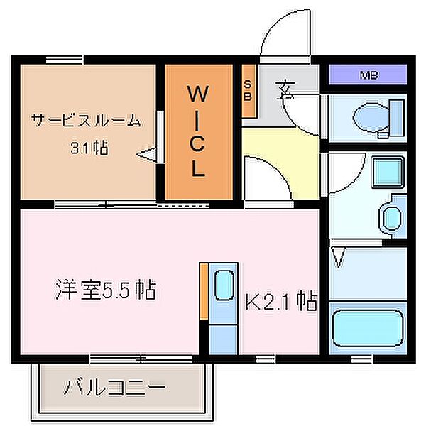 クレセール 201｜三重県四日市市赤堀３丁目(賃貸アパート1K・2階・31.43㎡)の写真 その2