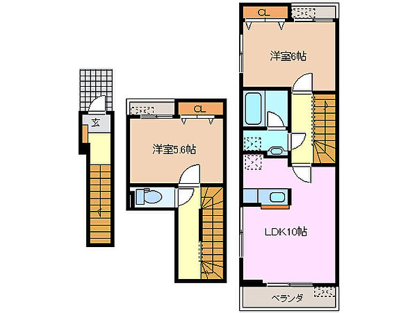 Ｆｉｏｒｅ・Ｊ 205｜三重県四日市市西日野町(賃貸アパート2LDK・2階・60.61㎡)の写真 その2