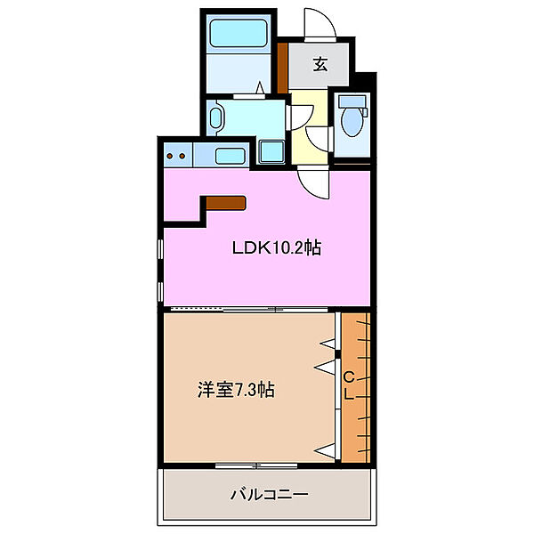 Ｖｉｌｌａ　Ｕｒｓｉｎｉａ 301｜三重県四日市市幸町(賃貸マンション1LDK・3階・41.09㎡)の写真 その2