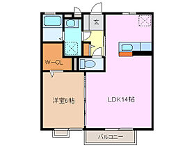 グランドソレーユ　C 206 ｜ 三重県四日市市赤堀１丁目（賃貸アパート1LDK・2階・46.97㎡） その2