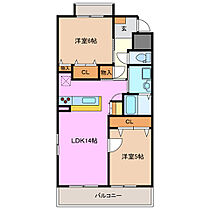 プリムヴェールII 103 ｜ 三重県四日市市ときわ４丁目（賃貸マンション2LDK・1階・60.97㎡） その2