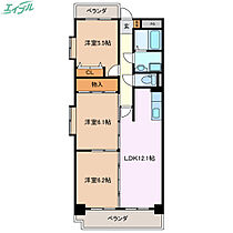 ブルーメ西浦  ｜ 三重県四日市市西浦2丁目（賃貸マンション3LDK・3階・65.08㎡） その2